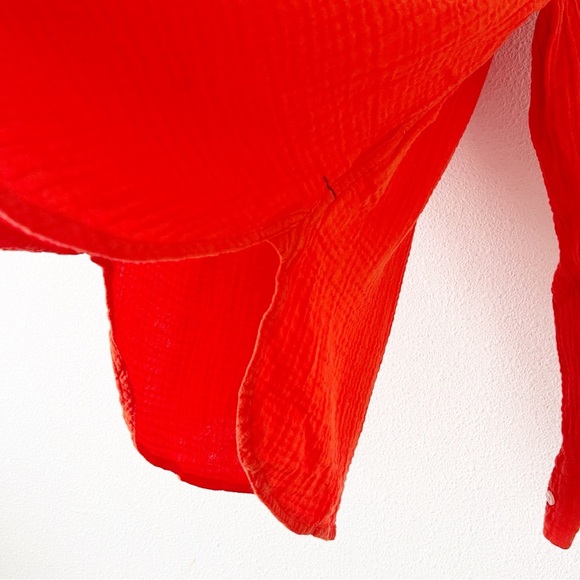 J. Crew Double-Gauze Button Up Classic Shirt in Cerise - Picture 6 of 10